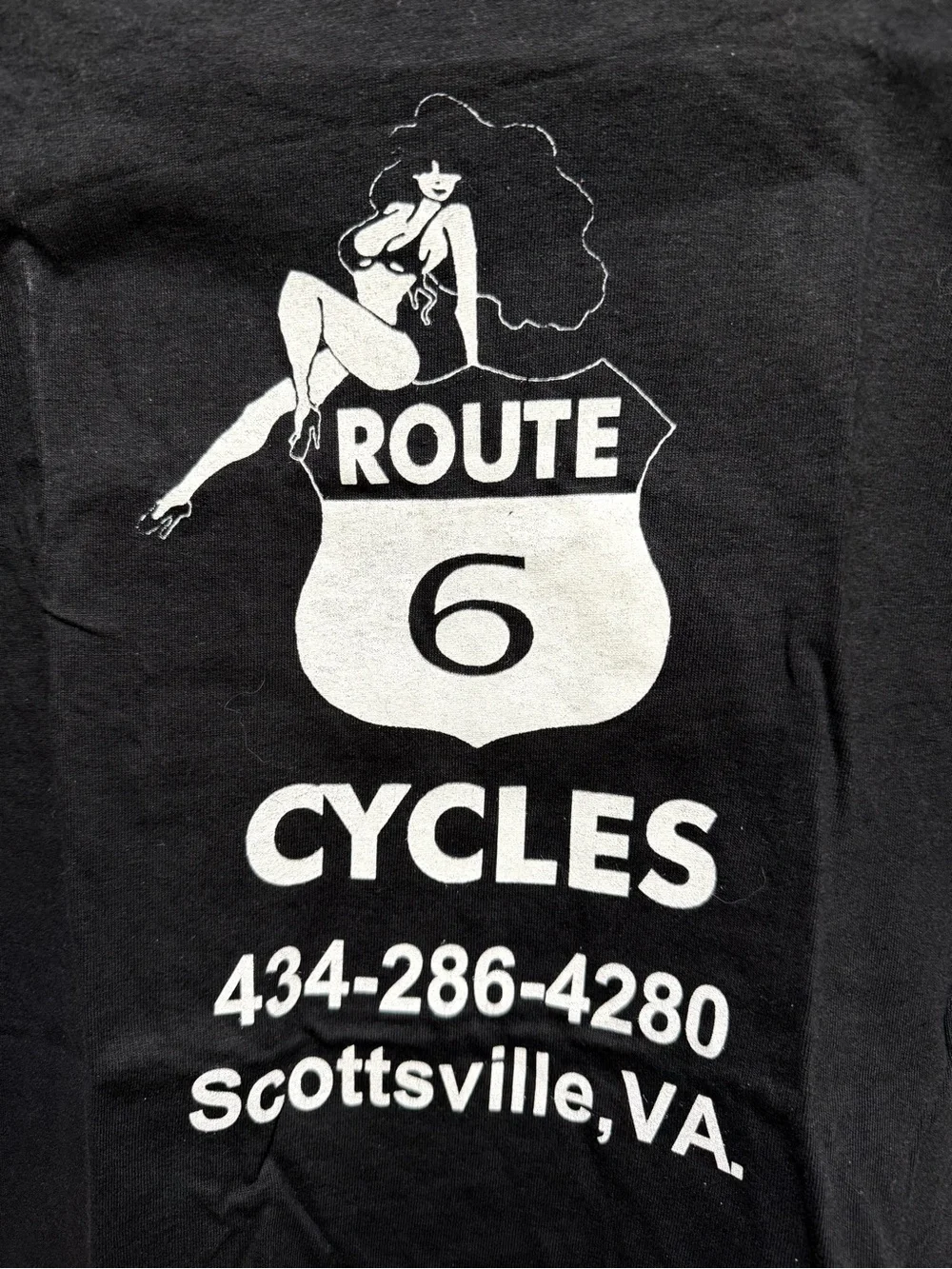 Route 6 Cycles Scottsville VA Men’s Black Sz Sm T-shirt Unworn Like New